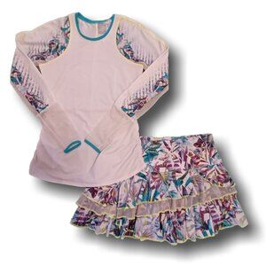 🌺LUCKY IN LOVE tropical pattern SKIRT & TOP Havania Rhumba SIZE Small/Medium